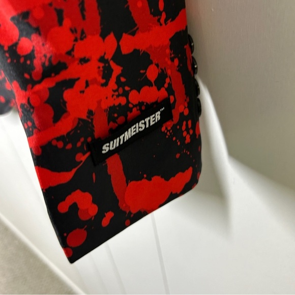 Suitmeister Black Halloween Black Spatter Suit with Tie Large (42-44) - Picture 6 of 14